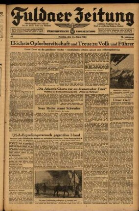 Ausgabe vom Montag, den 13. März 1944.