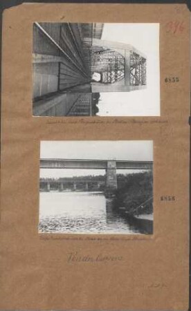 Eisenbahnbrücke und Straßenbrücke bei Pleskau (Pskow) in Esthland