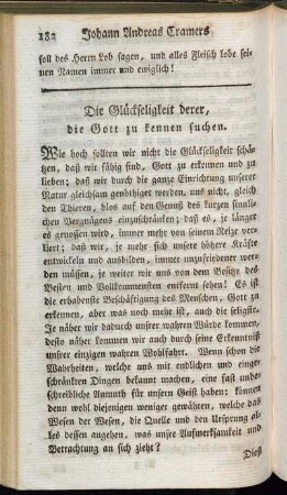 Die Glückseligkeit derer, die Gott zu kennen suchen.