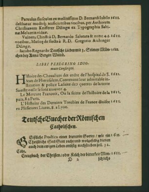 Teutsche Bücher der Römischen Catholischen.