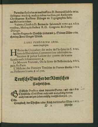 Teutsche Bücher der Römischen Catholischen.