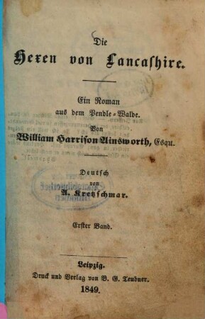 Die Hexen von Lancashire : ein Roman aus dem Pendle-Walde, 1