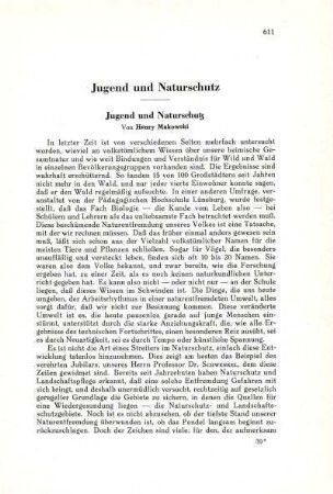 Jugend und Naturschutz