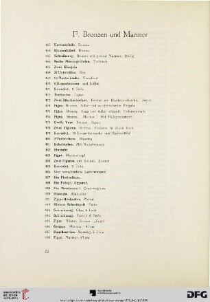 F. Bronzen und Marmor (Nr.463-602)