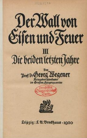 3: Die beiden letzten Jahre