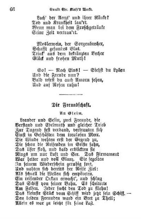 Die Freundschaft. An Gleim.
