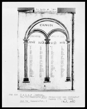 Evangeliar, Kanontafel I