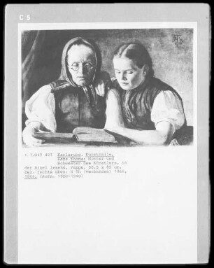 Mutter und Schwester des Künstlers in der Bibel lesend