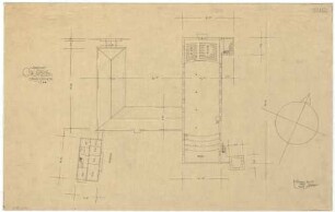 Gsaenger, Gustav; Erlangen - Süd (Bayern); Ev. Matthäus Kirche, Pfarrhaus und Gemeindesaal - Wettbewerb und Vorprojekt (Grundriss OG)