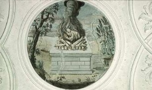Deckenbild im Langhaus: Der Widder wird an Stelle Isaaks geopfert