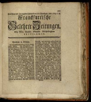 Num. LXI. Dienstags, den 1. Aug. 1758. - Num. LXX. Freytags, den 1. Sept. 1758.