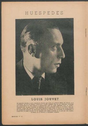 Huéspedes [Fotografía] : Louis Jouvet