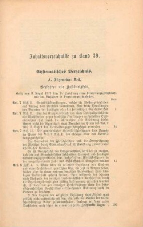 Systematisches Verzeichnis