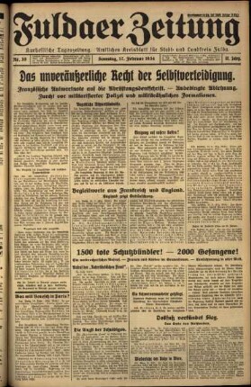 Ausgabe vom Samstag, den 17. Februar 1934.