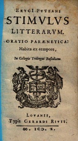 Stimulus litterarum : oratio paraenetica