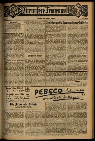 Zweite Ausgabe vom Freitag, den 20. März 1931.