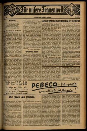 Zweite Ausgabe vom Freitag, den 20. März 1931.