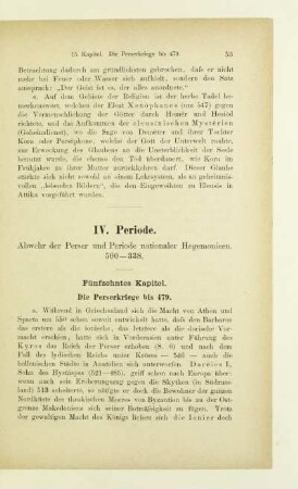 IV. Periode. Abwehr der Perser und Periode nationaler Hegemonien. 500-338