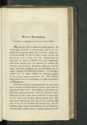 Vierte Vorlesung. Verhältniß der Eßkunst zu den anderen schönen Künsten