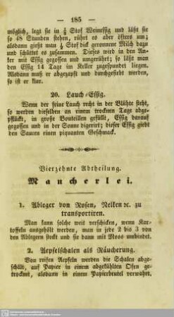 Vierzehnte Abtheilung. Mancherlei