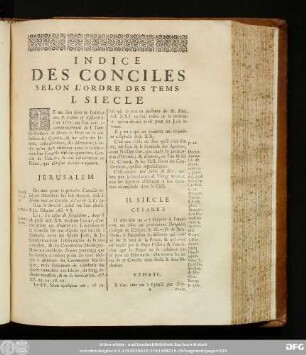 Indice Des Conciles Selon L'Ordre Des Tems.