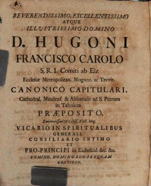 Diss. inaug. iur. Germ. hist. can. publ. de diversarum religionum in eodem territorio tolerantia ac receptione generica & speciali