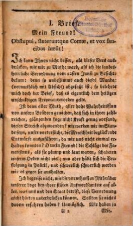 Ueber Freymaurer : Erste Warnung ; Decipimur specie recti. Hor. ; sammt zwey Beylagen