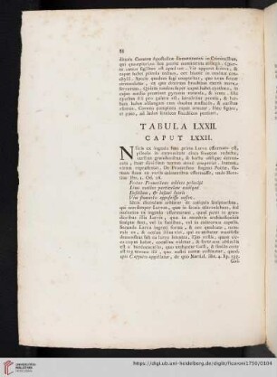 Tabula LXXII. Caput LXXII