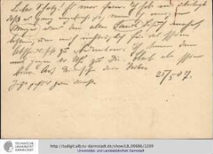 Postkarte vom 25.05.1907