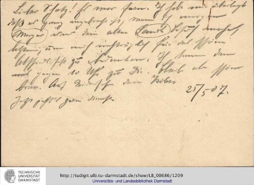 Postkarte vom 25.05.1907