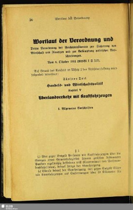 Wortlaut der Verordnung und der Durchführungsbestimmungen