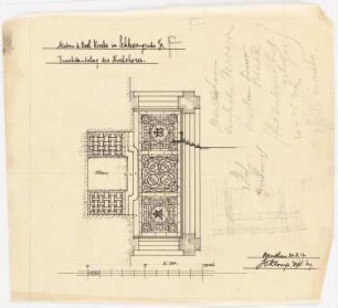 Kirche mit Innenausstattung und Pfarrhaus, Schlesiengrube: Fußbodenbelag des Hochchores 1:100