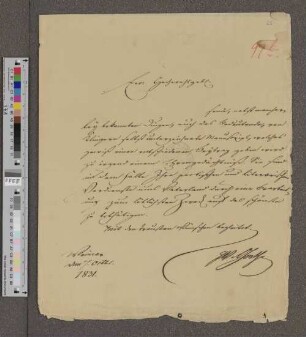 Brief an Friedrich von Müller