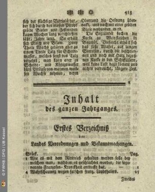 Inhalt des ganzen Jahrganges