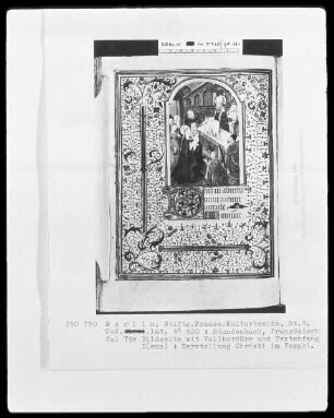 Lateinisches Stundenbuch — Darstellung Christi im Tempel, Folio 79verso