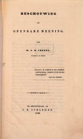 Beschouwing der openbare meening