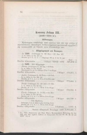 Konung Johan III. (1568-1573[4]).