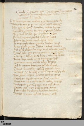Thascius Caecilius Cyprianus: Versus de Cruce Domini Nostri