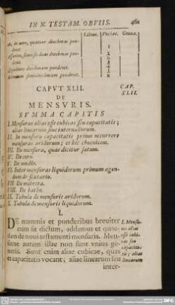 Caput XLII. De Mensuris