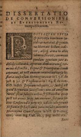 Bernhardi Zieritzii Brandeburgensis Dissertatio De Conversionibvs Et Eversionibus Rerumpublicarum