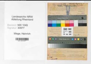 Entnazifizierung Heinrich Wege , geb. 27.10.1908 (Autoschlosser)