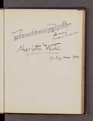 Charlotte Wiehé. – Hamburg, ??.03.1905