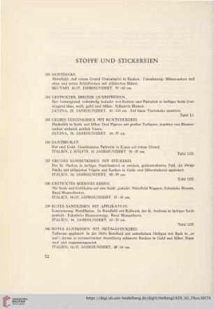 Stoffe und Stickereien (Nr. 333-369)