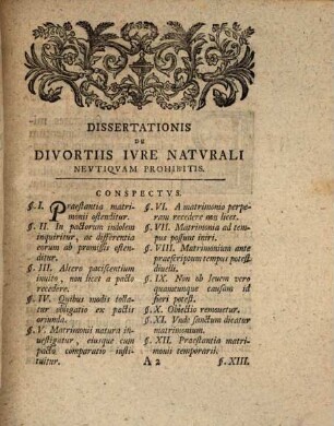 Christiani Augusti Hanckelii Dissertatio de divortiis iure naturali neutiquam prohibitis