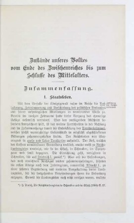 I. Staatsleben
