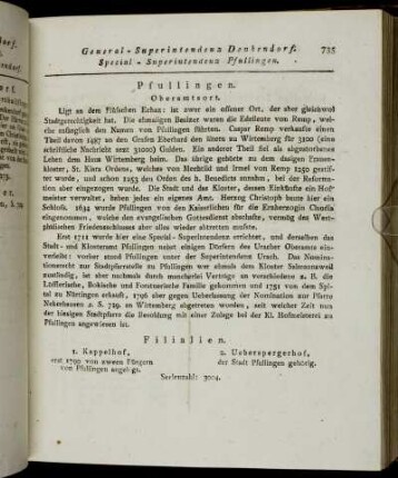 Special - Superintendenz Pfullingen.