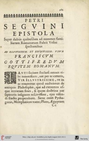 Petri seguini epistola