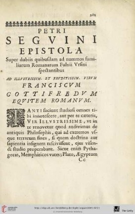 Petri seguini epistola