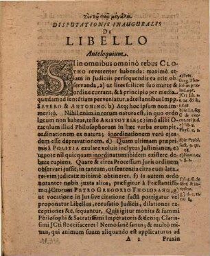Disp. inaug. iur. de libello, vulgo Klage ...