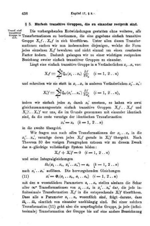 § 3. Einfach transitiver Gruppen, die zu einander reciprok sind.
